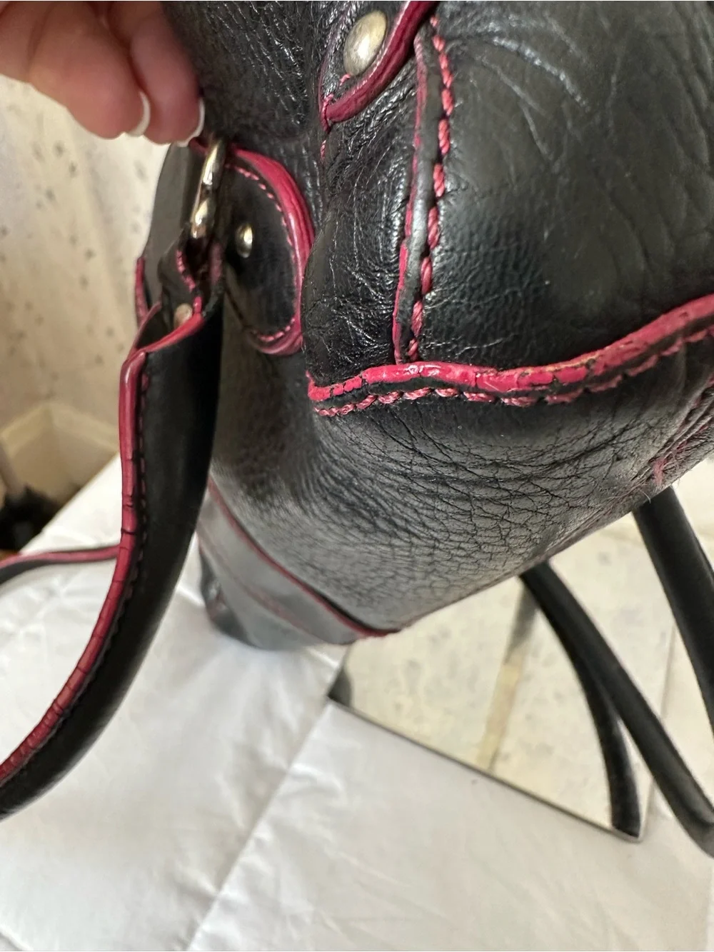 Cole Haan Navy Leather Shoulder Bag - Picture 11 of 16